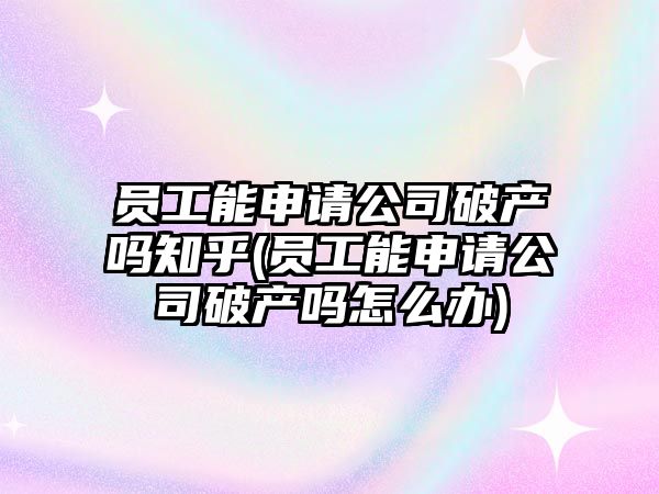 員工能申請公司破產嗎知乎(員工能申請公司破產嗎怎么辦)