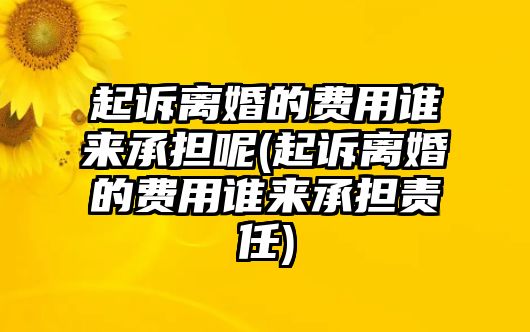 起訴離婚的費用誰來承擔呢(起訴離婚的費用誰來承擔責任)