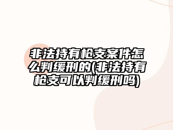 非法持有槍支案件怎么判緩刑的(非法持有槍支可以判緩刑嗎)