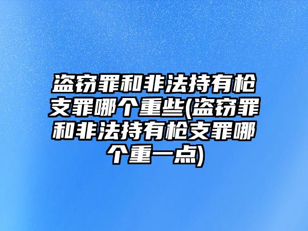 盜竊罪和非法持有槍支罪哪個重些(盜竊罪和非法持有槍支罪哪個重一點)