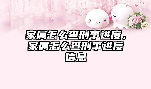 家屬怎么查刑事進度，家屬怎么查刑事進度信息