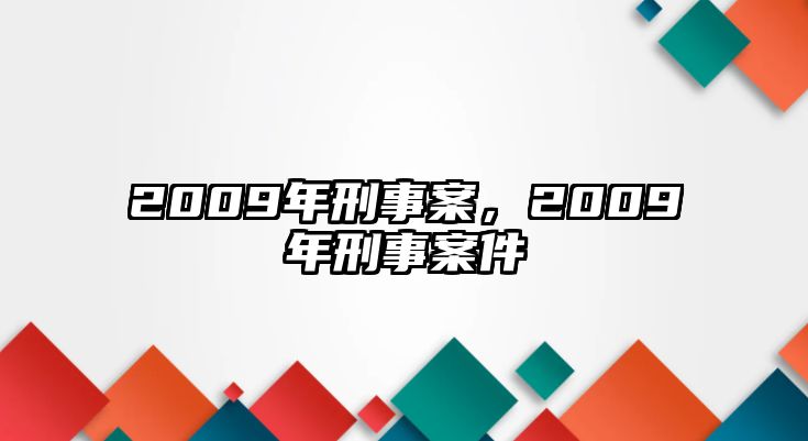 2009年刑事案，2009年刑事案件