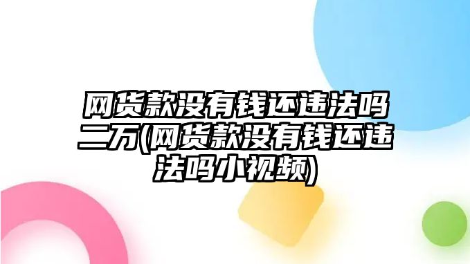 網貨款沒有錢還違法嗎二萬(網貨款沒有錢還違法嗎小視頻)