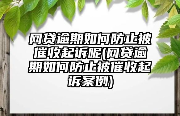 網貸逾期如何防止被催收起訴呢(網貸逾期如何防止被催收起訴案例)