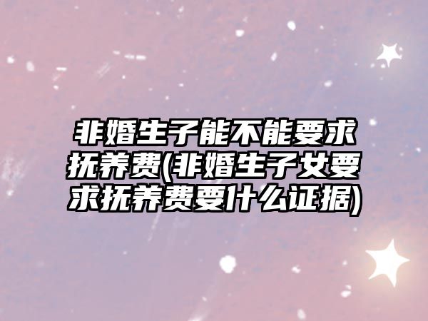 非婚生子能不能要求撫養(yǎng)費(非婚生子女要求撫養(yǎng)費要什么證據)