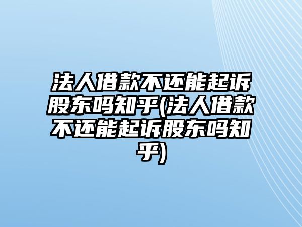 法人借款不還能起訴股東嗎知乎(法人借款不還能起訴股東嗎知乎)