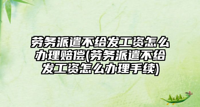 勞務派遣不給發工資怎么辦理賠償(勞務派遣不給發工資怎么辦理手續)