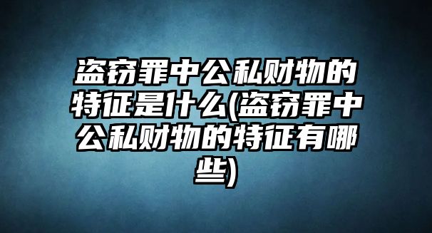 盜竊罪中公私財物的特征是什么(盜竊罪中公私財物的特征有哪些)