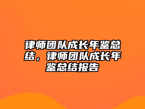 律師團隊成長年鑒總結，律師團隊成長年鑒總結報告