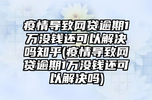 疫情導致網貸逾期1萬沒錢還可以解決嗎知乎(疫情導致網貸逾期1萬沒錢還可以解決嗎)