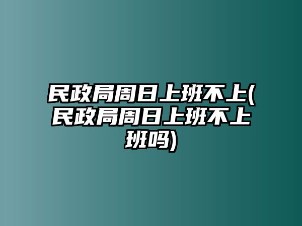 民政局周日上班不上(民政局周日上班不上班嗎)