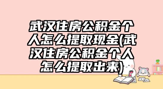 武漢住房公積金個人怎么提取現金(武漢住房公積金個人怎么提取出來)