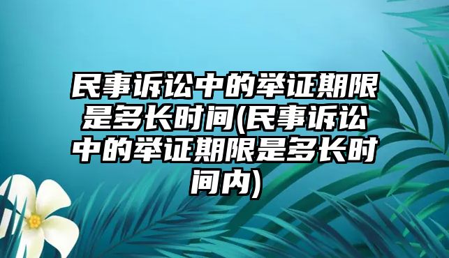 民事訴訟中的舉證期限是多長時間(民事訴訟中的舉證期限是多長時間內)