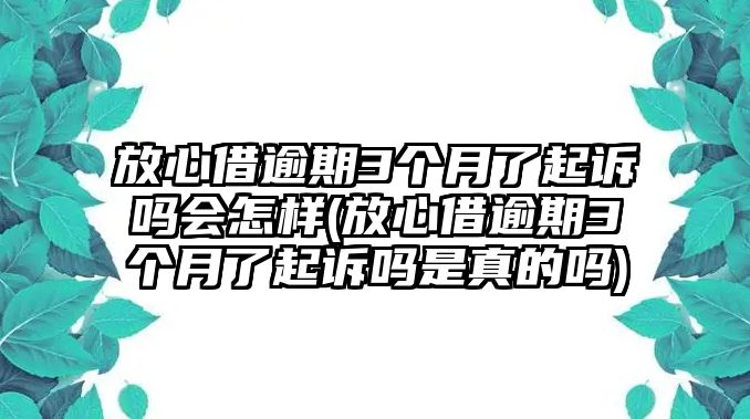 放心借逾期3個月了起訴嗎會怎樣(放心借逾期3個月了起訴嗎是真的嗎)