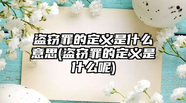 盜竊罪的定義是什么意思(盜竊罪的定義是什么呢)