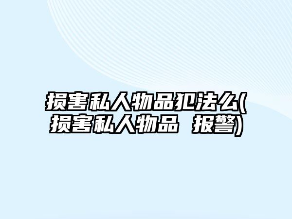 損害私人物品犯法么(損害私人物品 報警)