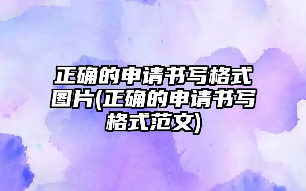 正確的申請書寫格式圖片(正確的申請書寫格式范文)