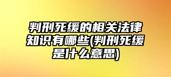 判刑死緩的相關(guān)法律知識有哪些(判刑死緩是什么意思)