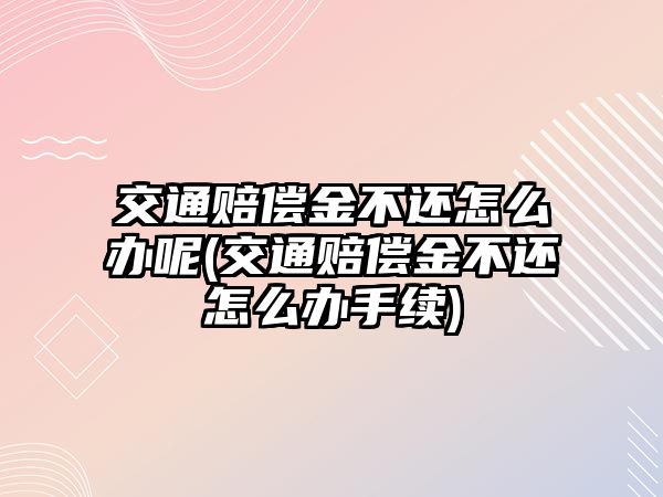 交通賠償金不還怎么辦呢(交通賠償金不還怎么辦手續)