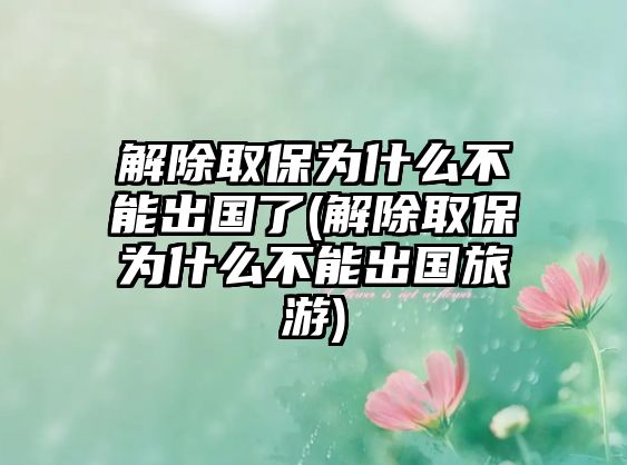 解除取保為什么不能出國了(解除取保為什么不能出國旅游)