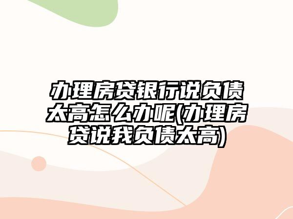 辦理房貸銀行說負債太高怎么辦呢(辦理房貸說我負債太高)