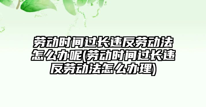 勞動時間過長違反勞動法怎么辦呢(勞動時間過長違反勞動法怎么辦理)