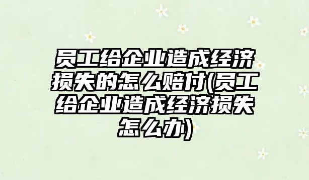 員工給企業造成經濟損失的怎么賠付(員工給企業造成經濟損失怎么辦)