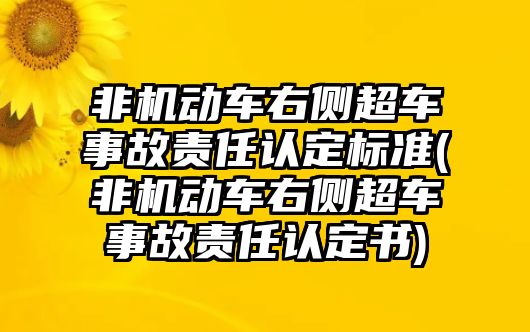 非機動車右側超車事故責任認定標準(非機動車右側超車事故責任認定書)