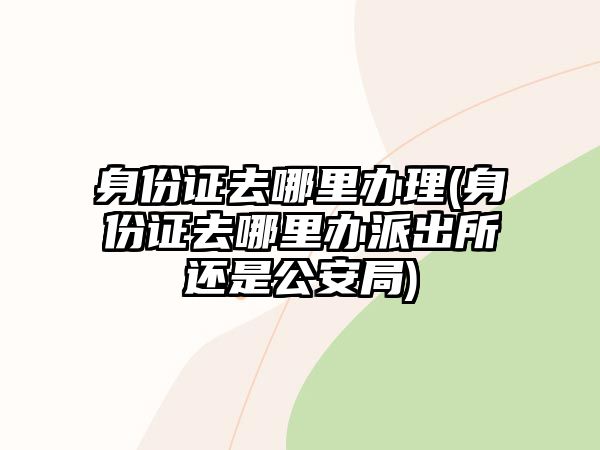 身份證去哪里辦理(身份證去哪里辦派出所還是公安局)