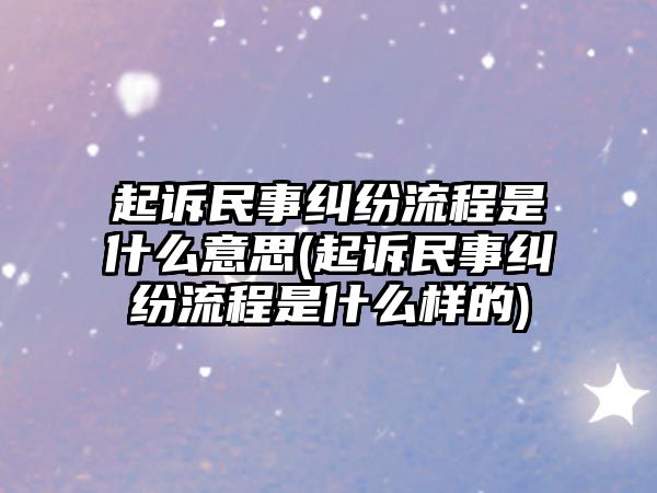 起訴民事糾紛流程是什么意思(起訴民事糾紛流程是什么樣的)