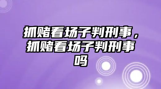 抓賭看場子判刑事，抓賭看場子判刑事嗎