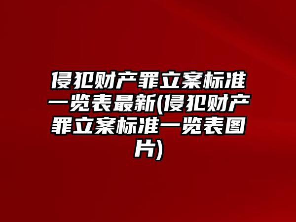 侵犯財產罪立案標準一覽表最新(侵犯財產罪立案標準一覽表圖片)