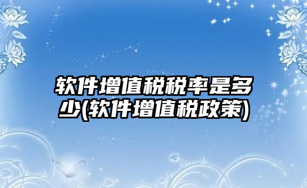 軟件增值稅稅率是多少(軟件增值稅政策)