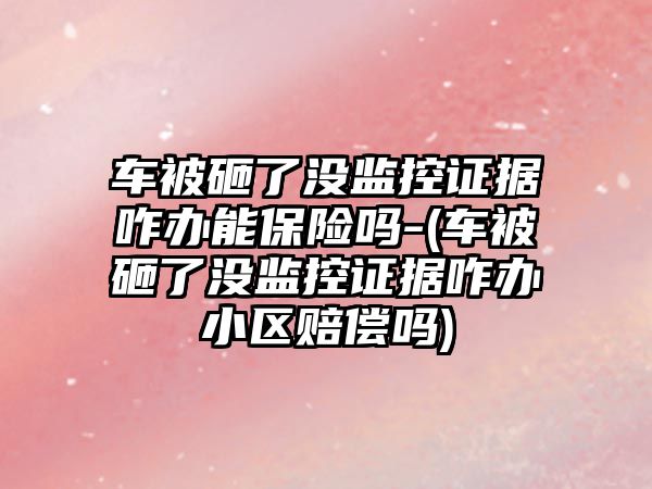 車被砸了沒監控證據咋辦能保險嗎-(車被砸了沒監控證據咋辦小區賠償嗎)