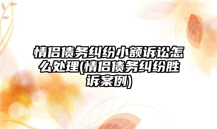 情侶債務糾紛小額訴訟怎么處理(情侶債務糾紛勝訴案例)