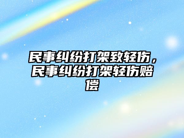 民事糾紛打架致輕傷，民事糾紛打架輕傷賠償