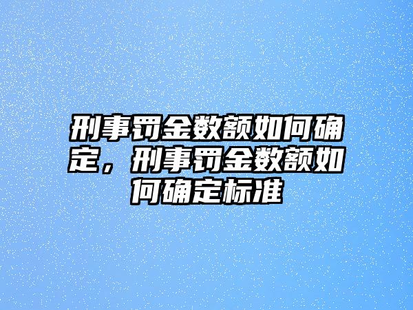 刑事罰金數(shù)額如何確定，刑事罰金數(shù)額如何確定標(biāo)準(zhǔn)