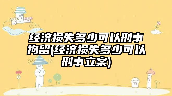 經(jīng)濟損失多少可以刑事拘留(經(jīng)濟損失多少可以刑事立案)