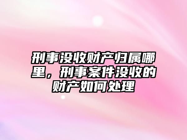 刑事沒收財產歸屬哪里，刑事案件沒收的財產如何處理