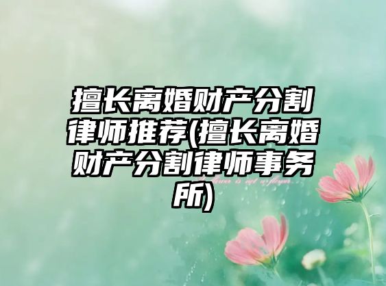 擅長離婚財產(chǎn)分割律師推薦(擅長離婚財產(chǎn)分割律師事務(wù)所)