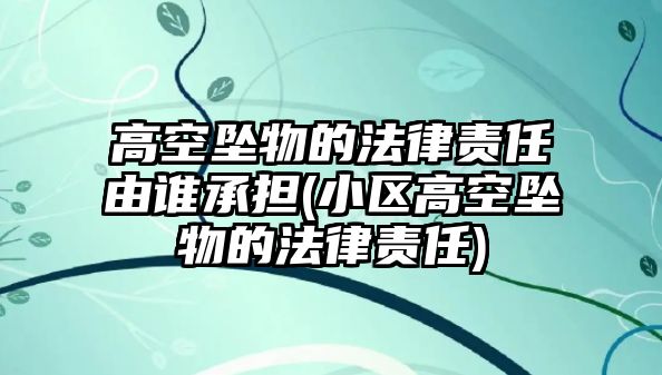 高空墜物的法律責(zé)任由誰承擔(dān)(小區(qū)高空墜物的法律責(zé)任)