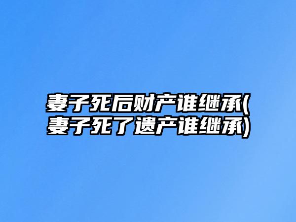 妻子死后財(cái)產(chǎn)誰(shuí)繼承(妻子死了遺產(chǎn)誰(shuí)繼承)