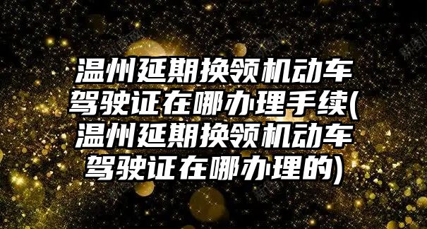 溫州延期換領機動車駕駛證在哪辦理手續(溫州延期換領機動車駕駛證在哪辦理的)