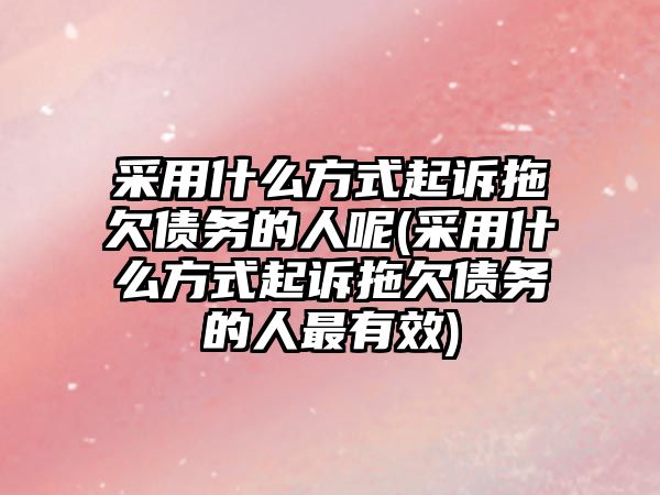 采用什么方式起訴拖欠債務(wù)的人呢(采用什么方式起訴拖欠債務(wù)的人最有效)