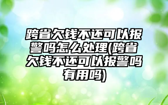 跨省欠錢不還可以報警嗎怎么處理(跨省欠錢不還可以報警嗎有用嗎)