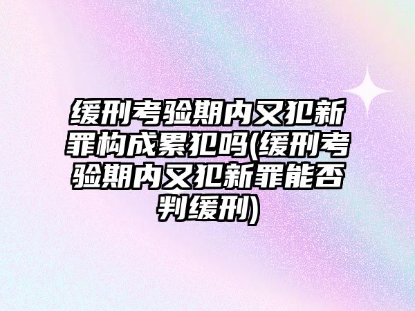 緩刑考驗期內又犯新罪構成累犯嗎(緩刑考驗期內又犯新罪能否判緩刑)