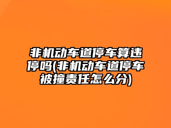 非機動車道停車算違停嗎(非機動車道停車被撞責任怎么分)