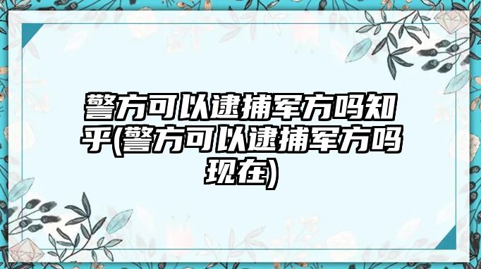 警方可以逮捕軍方嗎知乎(警方可以逮捕軍方嗎現(xiàn)在)