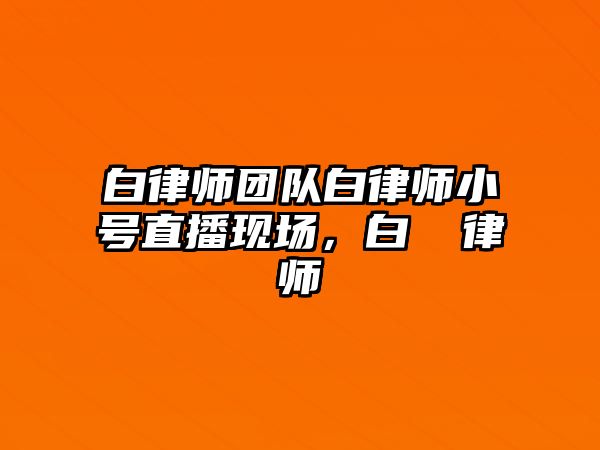 白律師團(tuán)隊(duì)白律師小號(hào)直播現(xiàn)場(chǎng)，白皛 律師