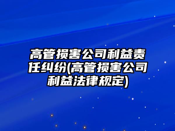 高管損害公司利益責(zé)任糾紛(高管損害公司利益法律規(guī)定)